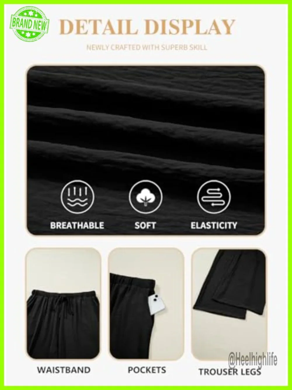Women's Plus Size High Waist Drawstring Wide Leg Trousers with Pockets